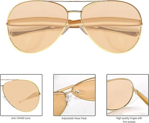 GUVIVI Oversized Aviator Sunglasses - Aviator Style