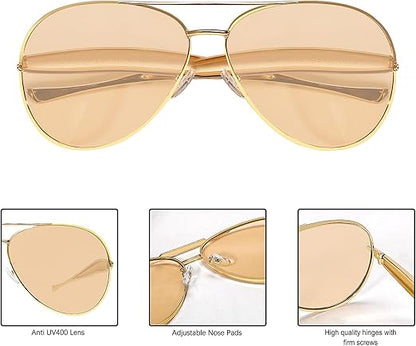 GUVIVI Oversized Aviator Sunglasses - Aviator Style